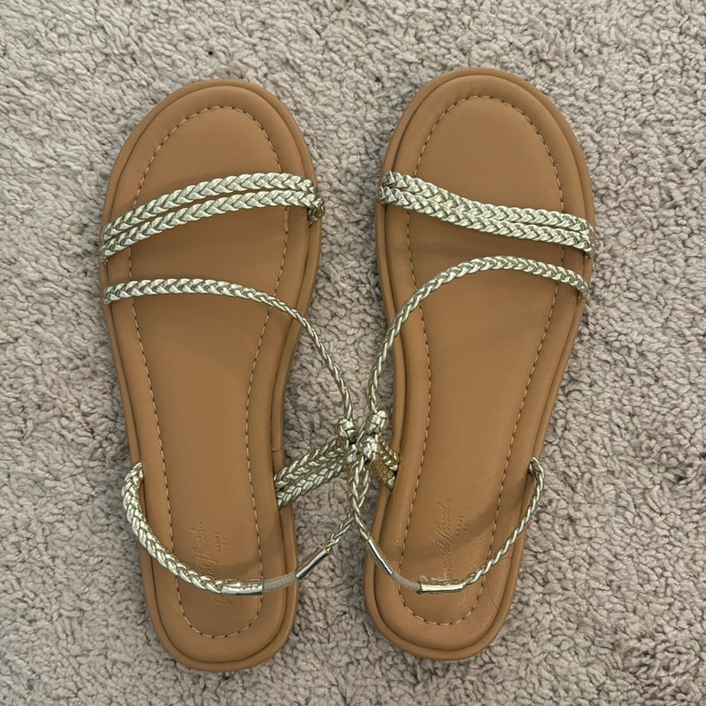 Universal Thread Gold Strap Sandals - image 1